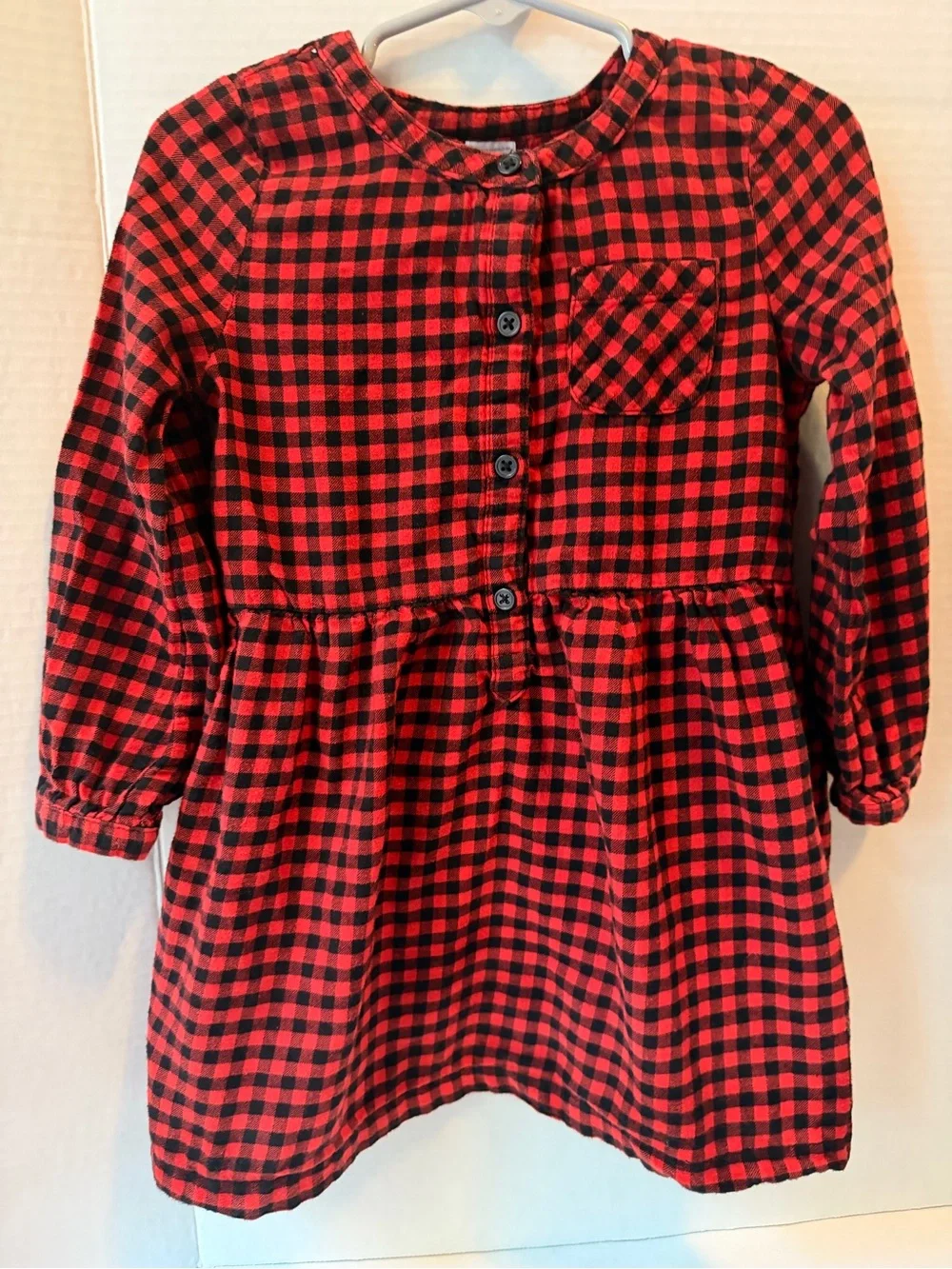 Carter's Red and Black Plaid Button-Front Dress